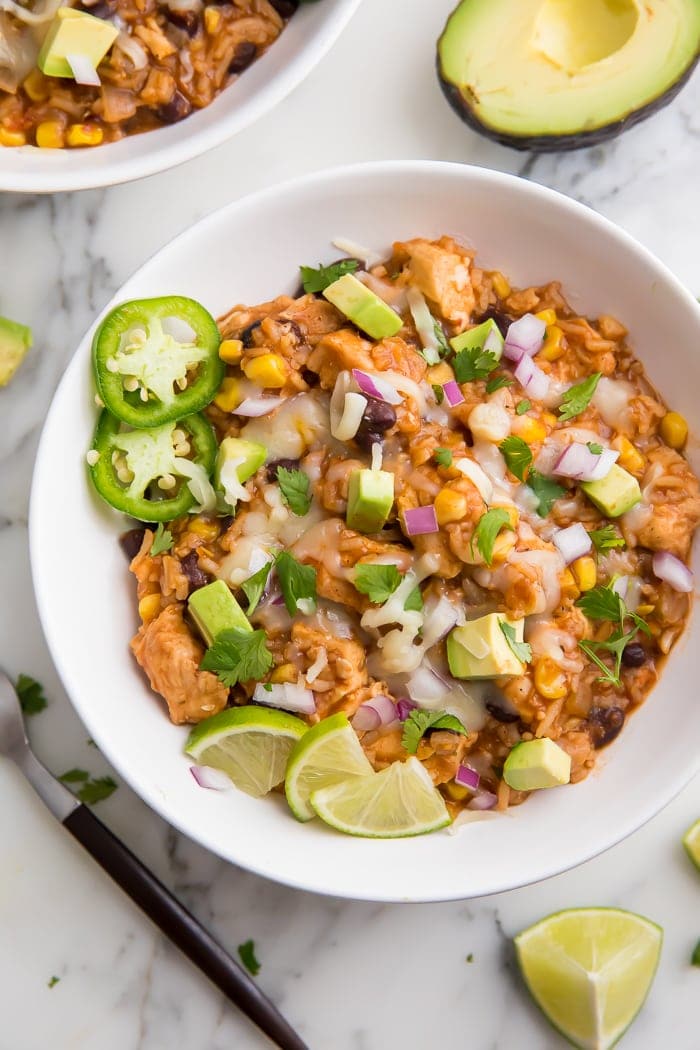 Instant Pot chicken burrito bowl from Easy Healthy Recipes
