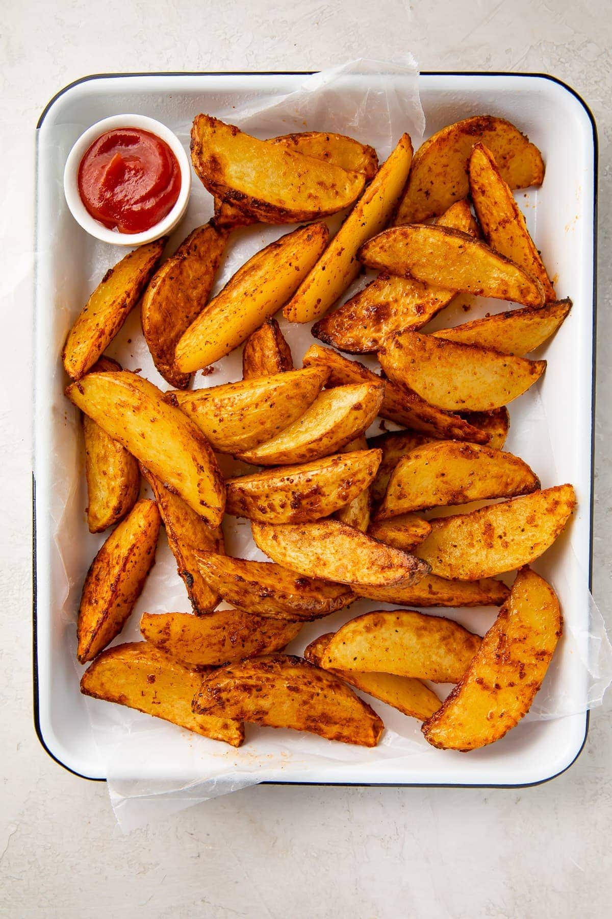 Air Fryer Potato Wedges with Seasoning - 40 Aprons