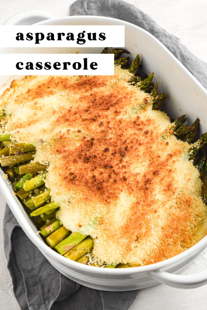 Pin graphic for asparagus casserole