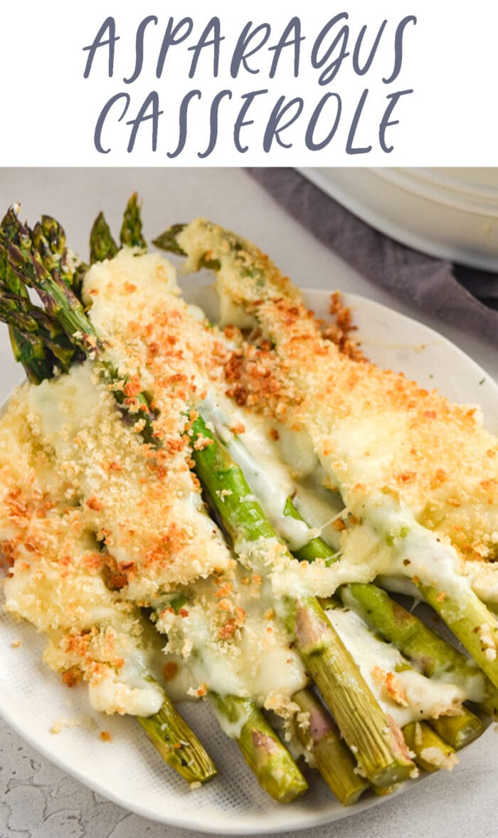 Pin graphic for asparagus casserole