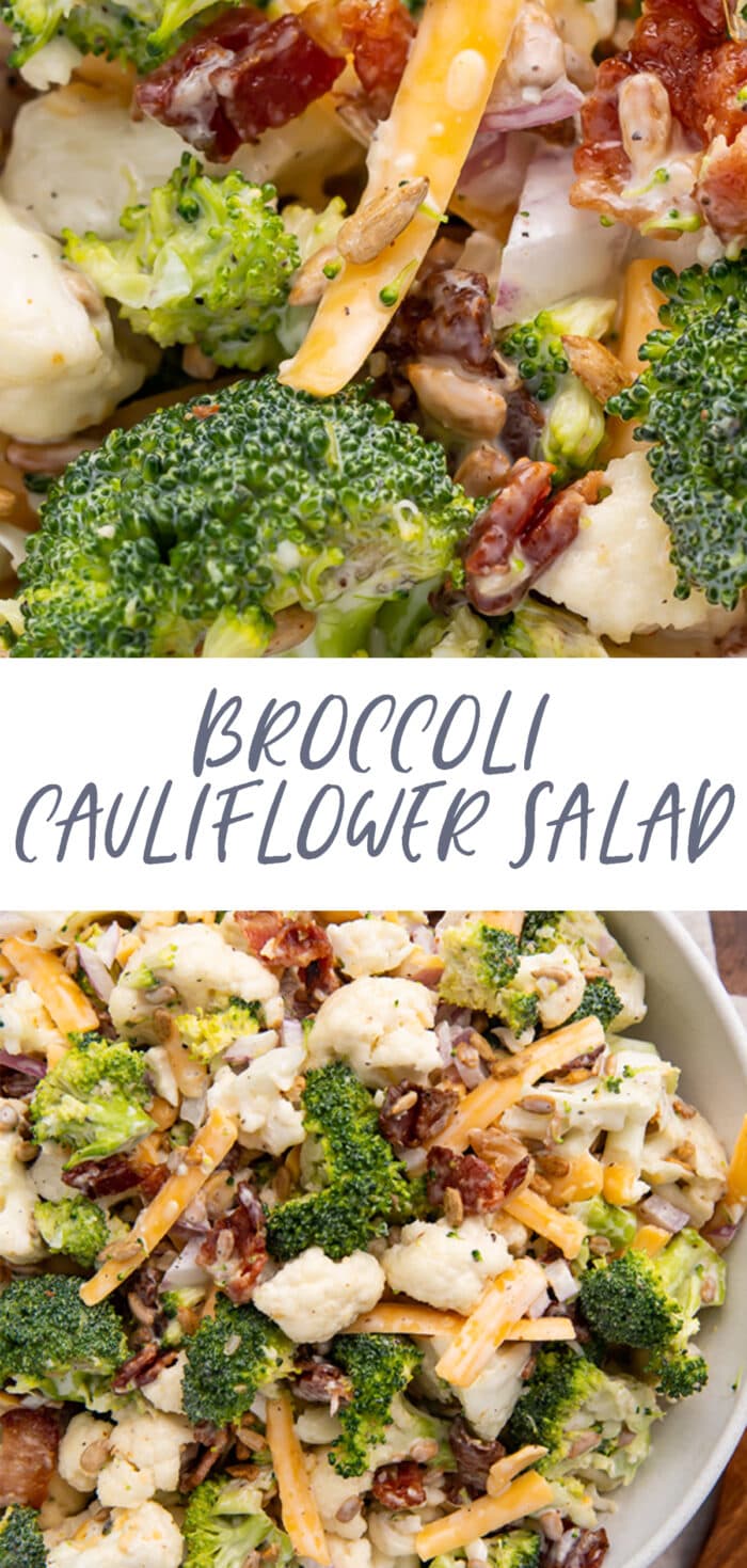 Pin graphic for broccoli asparagus salad