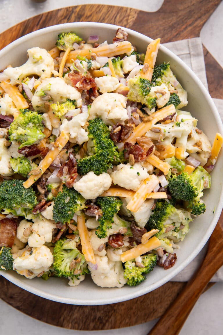 Broccoli Cauliflower Salad with Creamy Dressing 40 Aprons