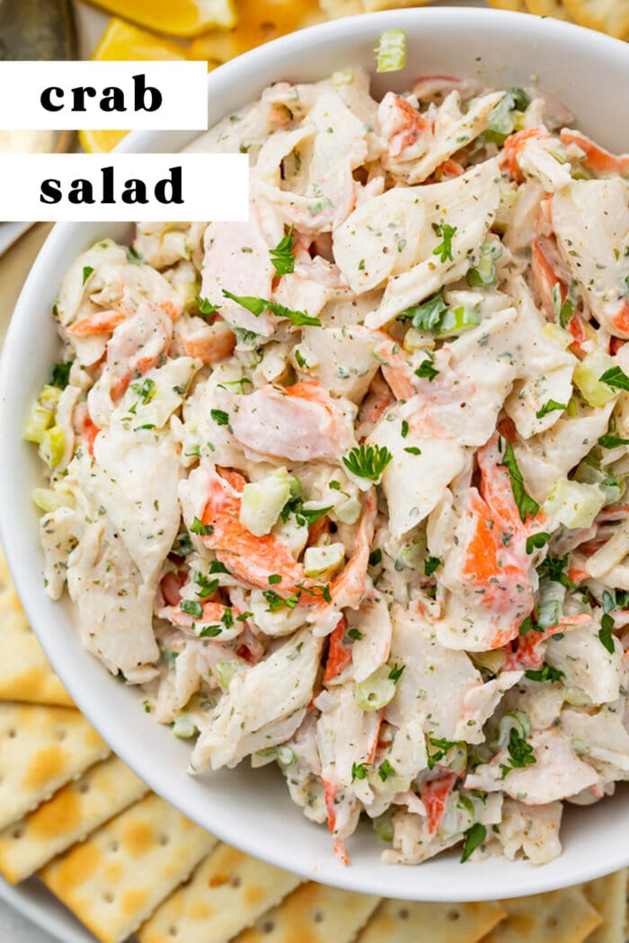 Pin graphic for crab salad