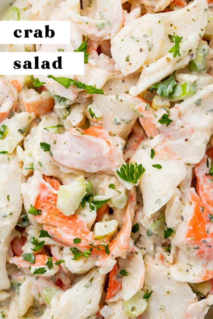 Pin graphic for crab salad