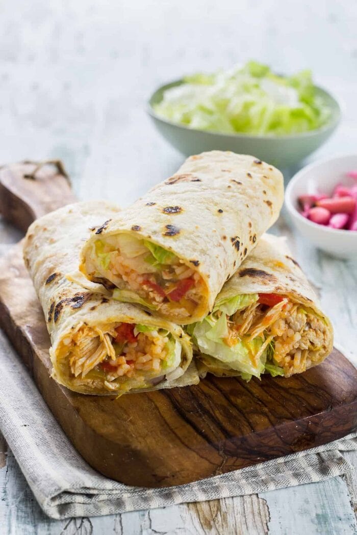 Chicken and rice burritos from M.A. Kitchen