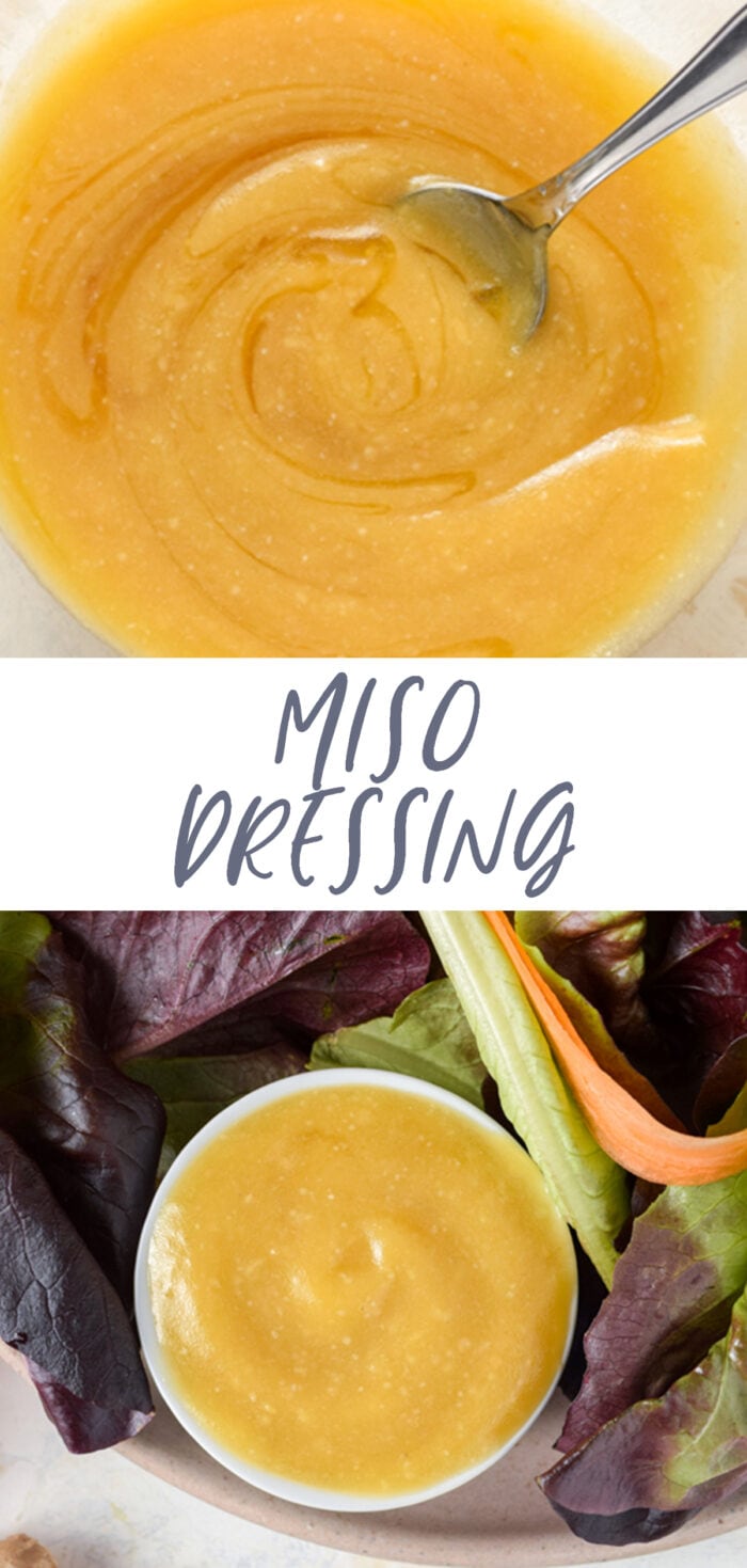 Pinterest graphic for miso dressing