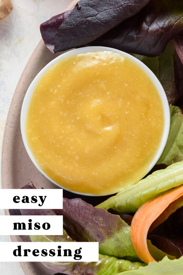 Pinterest graphic for miso dressing