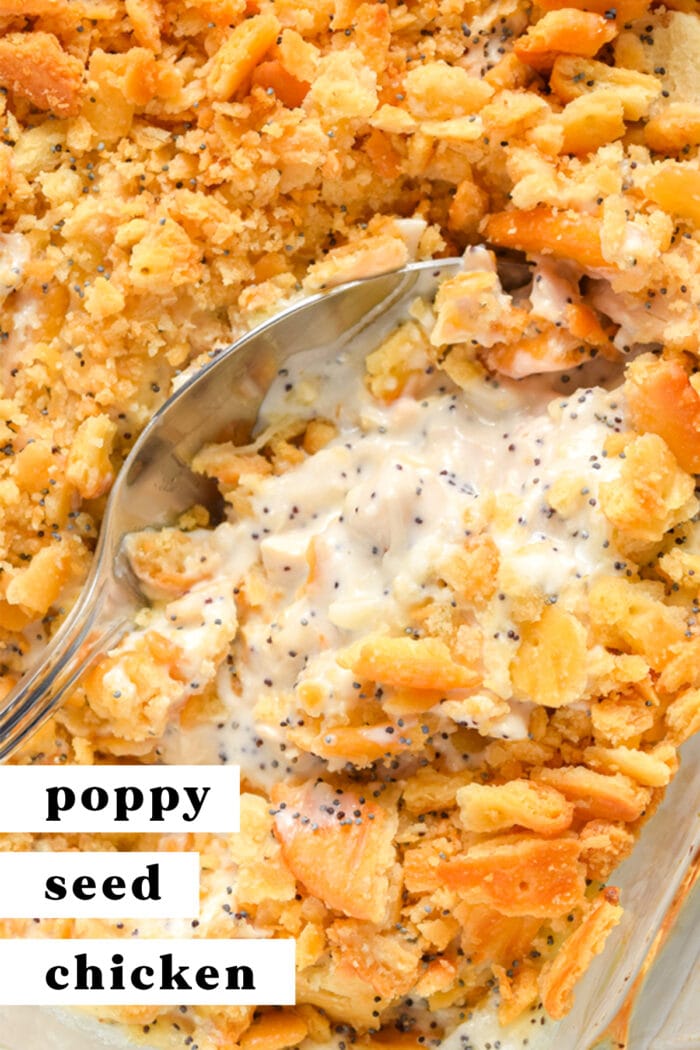 Pinterest graphic for poppy seed chicken
