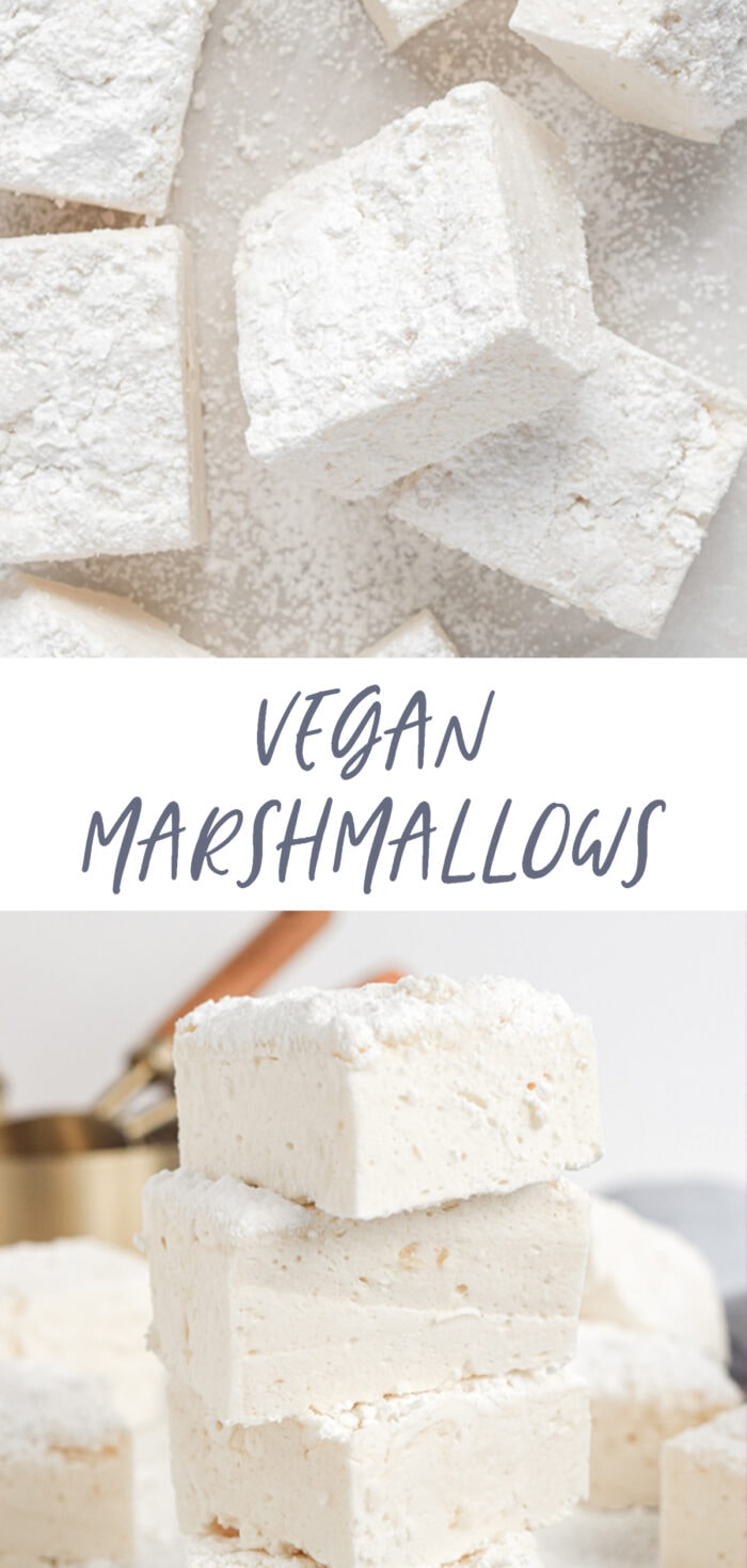 Pin graphic for vegan marshmallows