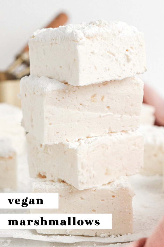 Pin graphic for vegan marshmallows