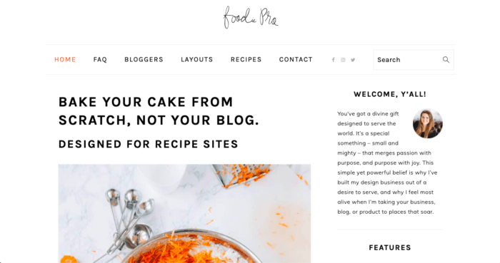 Foodie Pro food blog theme from Feast Design Co