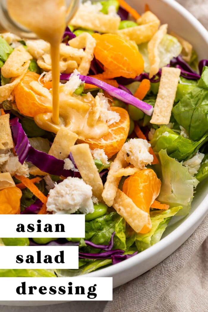 Pin graphic for Asian salad dressing
