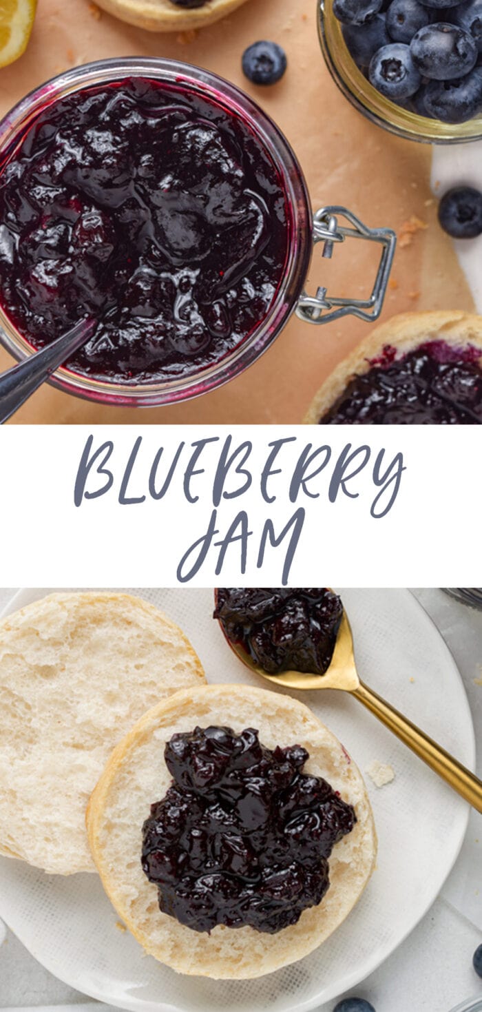 Pin graphic for blueberry jam