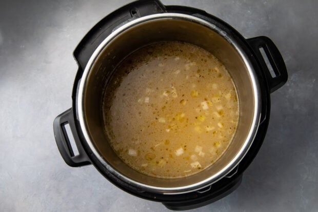 Broth and onions in Instant Pot