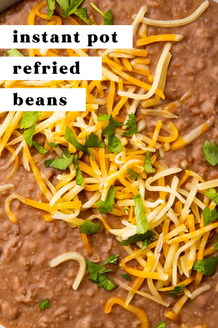 Pin graphic for Instant Pot refried beans