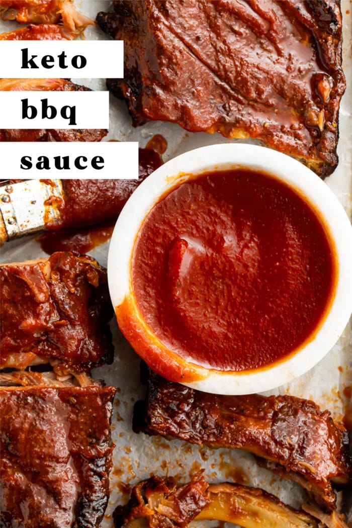Pin graphic for keto bbq sauce