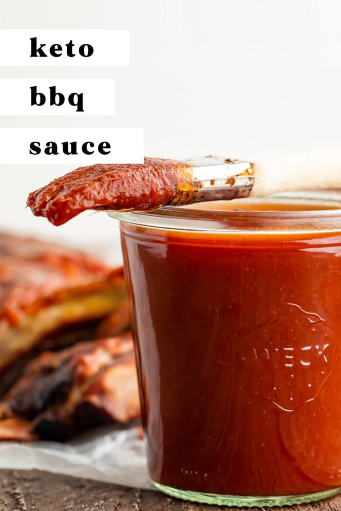 Pin graphic for keto bbq sauce