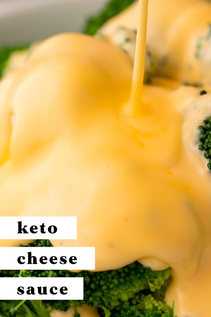 Pin graphic for keto cheese sauce