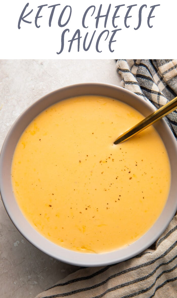 Pin graphic for keto cheese sauce
