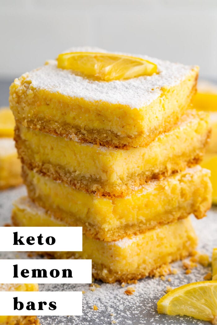 Pin graphic for keto lemon bars