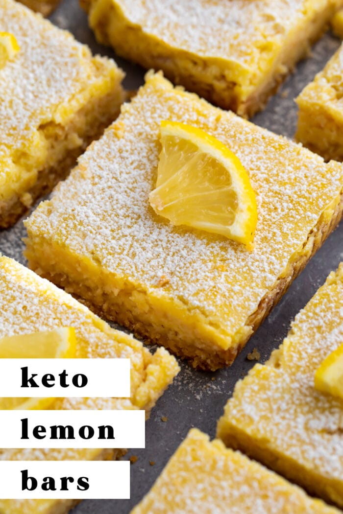 Pin graphic for keto lemon bars