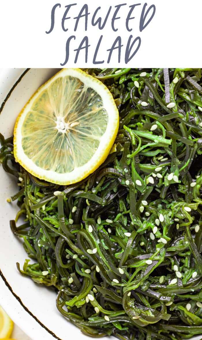 Pin graphic for seaweed salad