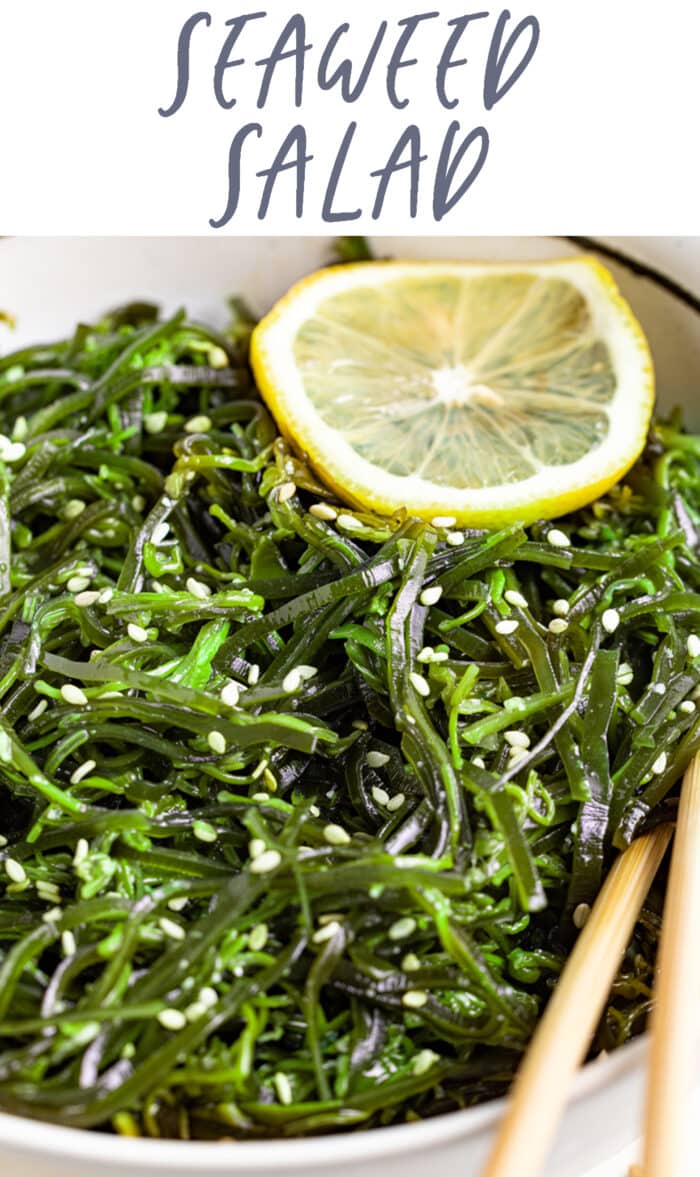 Pin graphic for seaweed salad