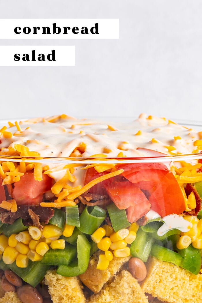 Pin graphic for cornbread salad