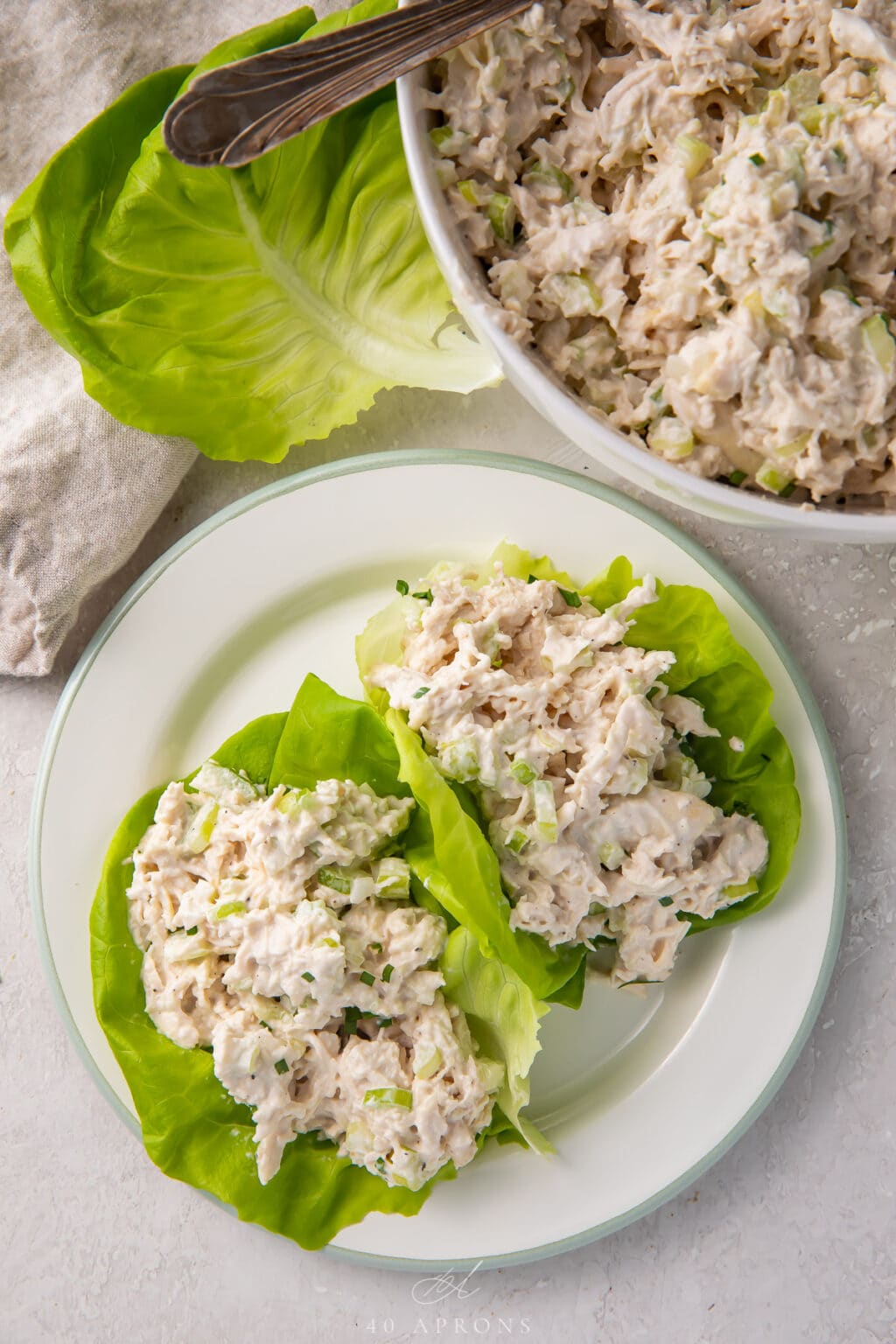 Keto Chicken Salad (Classic Shredded Chicken Salad) - 40 Aprons