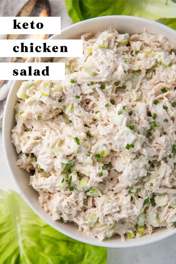 Pin graphic for keto chicken salad