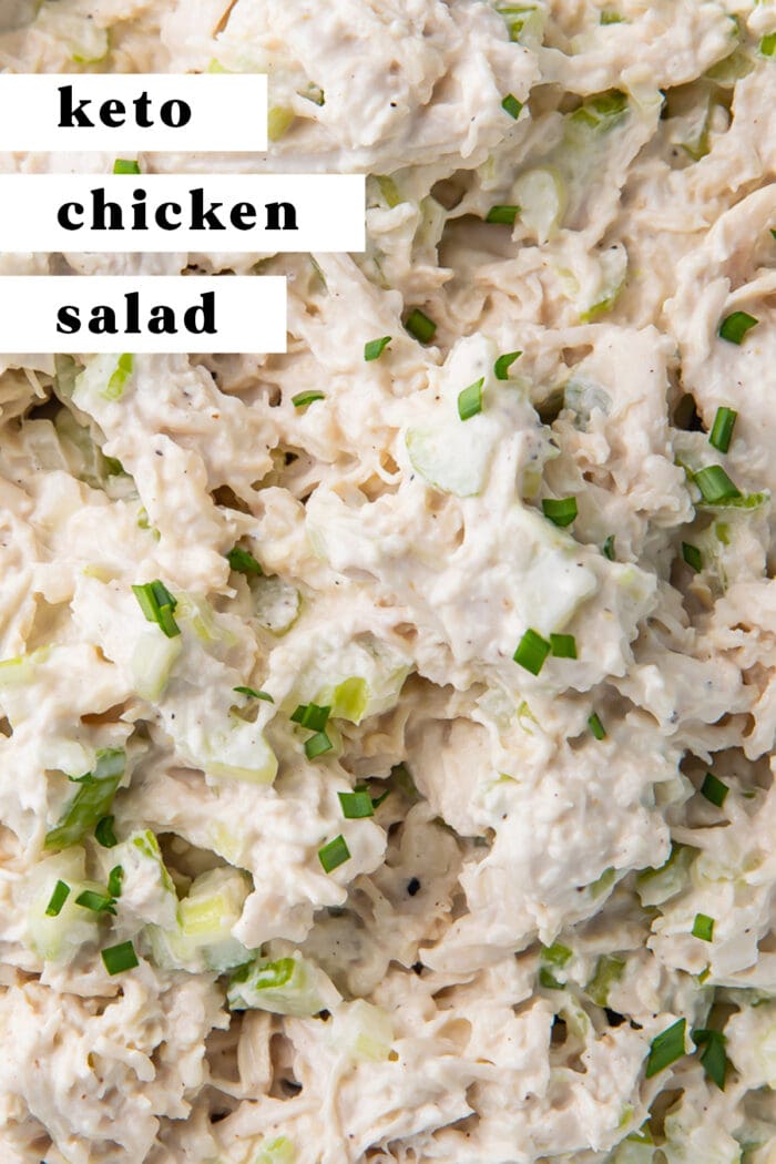 Pin graphic for keto chicken salad