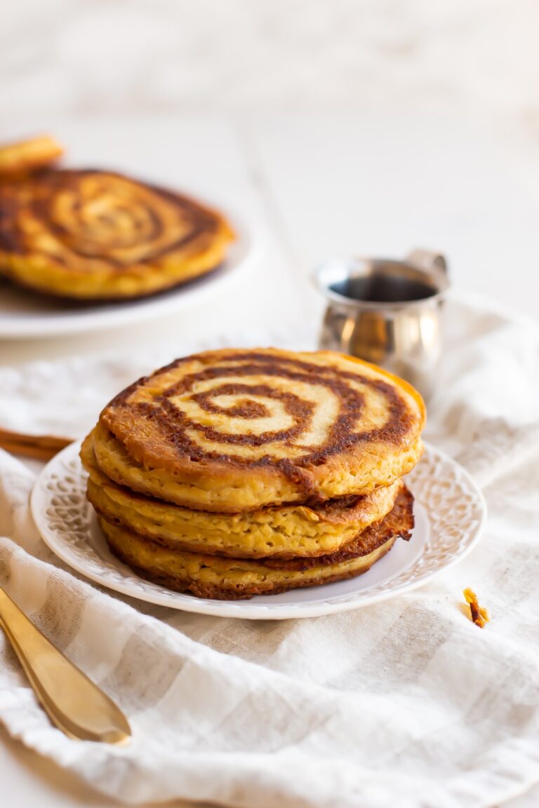 Paleo Cinnamon Roll Pancakes