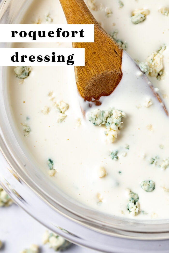 Pin graphic for roquefort dressing