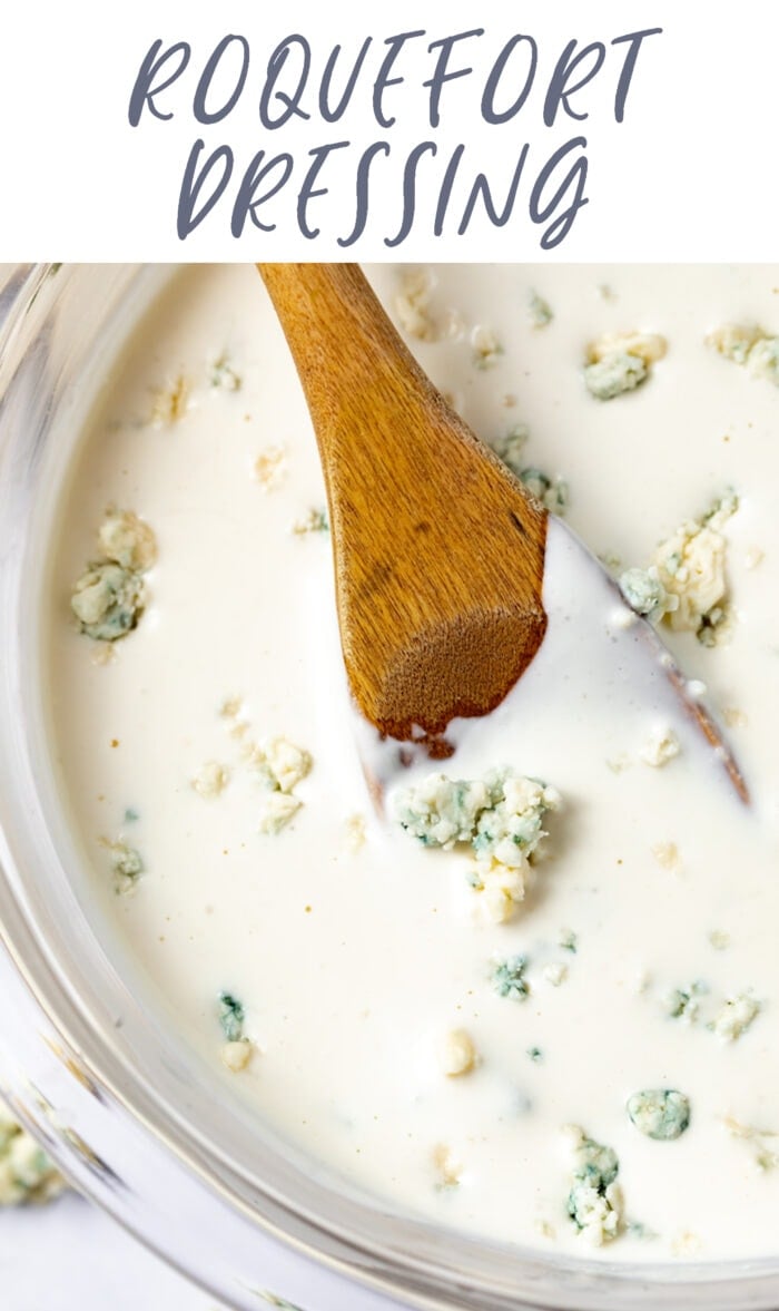 Pin graphic for roquefort dressing