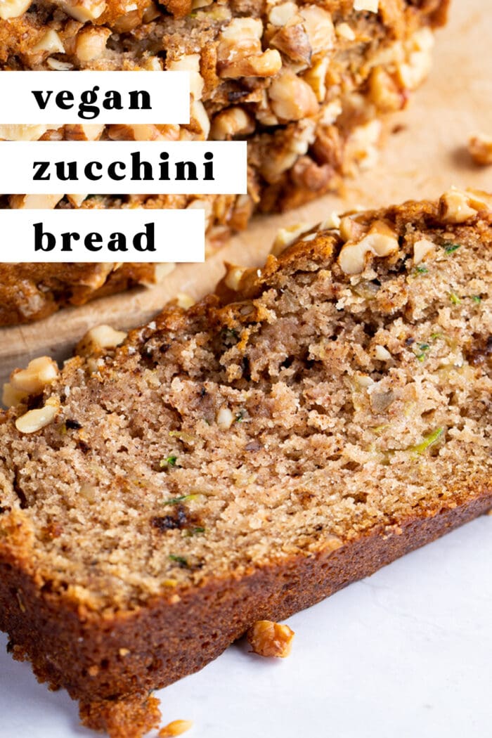 Pin graphic for vegan zucchini bread