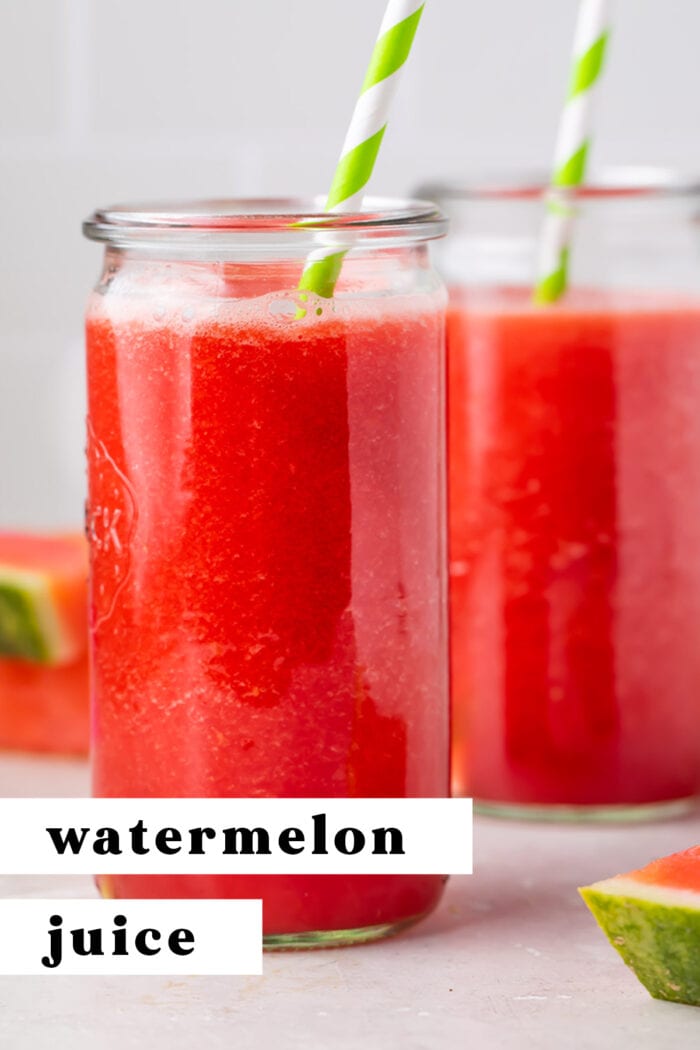 Pin graphic for watermelon juice