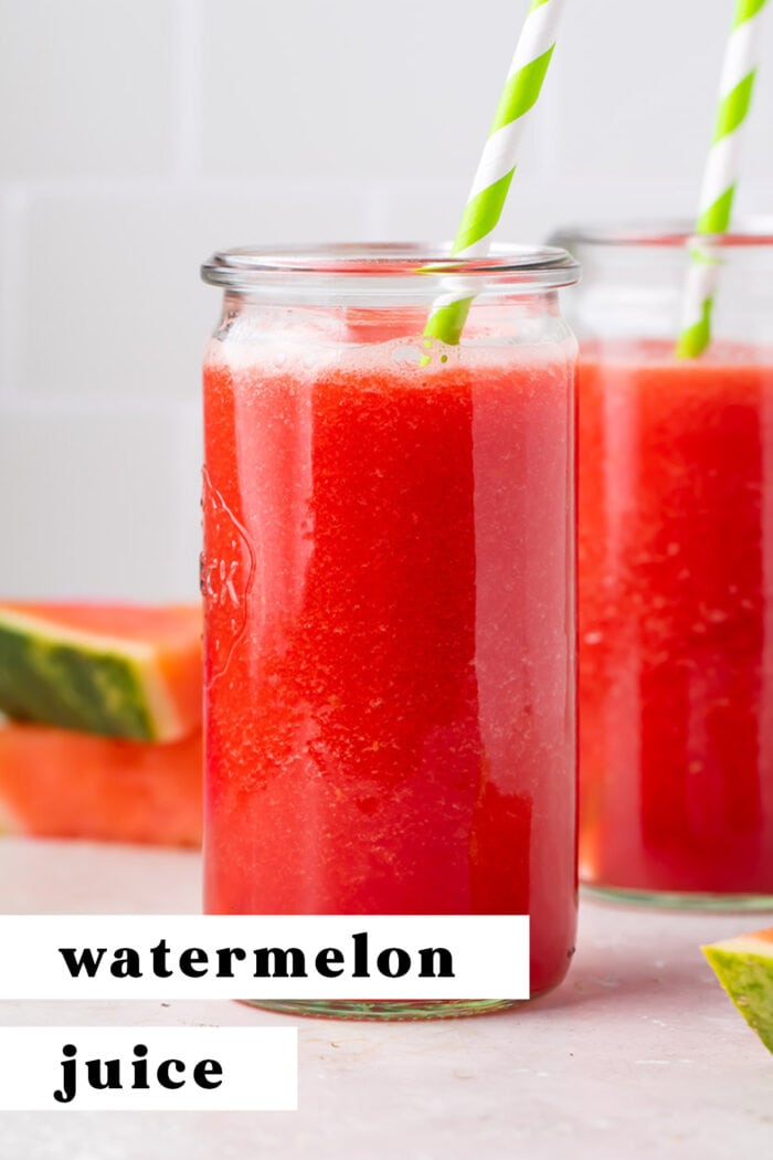 Pin graphic for watermelon juice