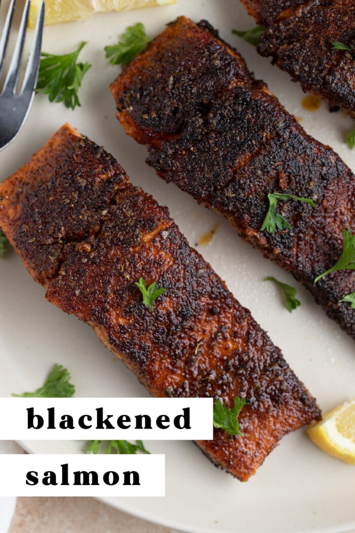 Pin graphic for blackened salmon