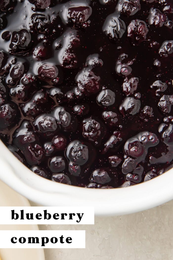 Pin graphic for blueberry compote