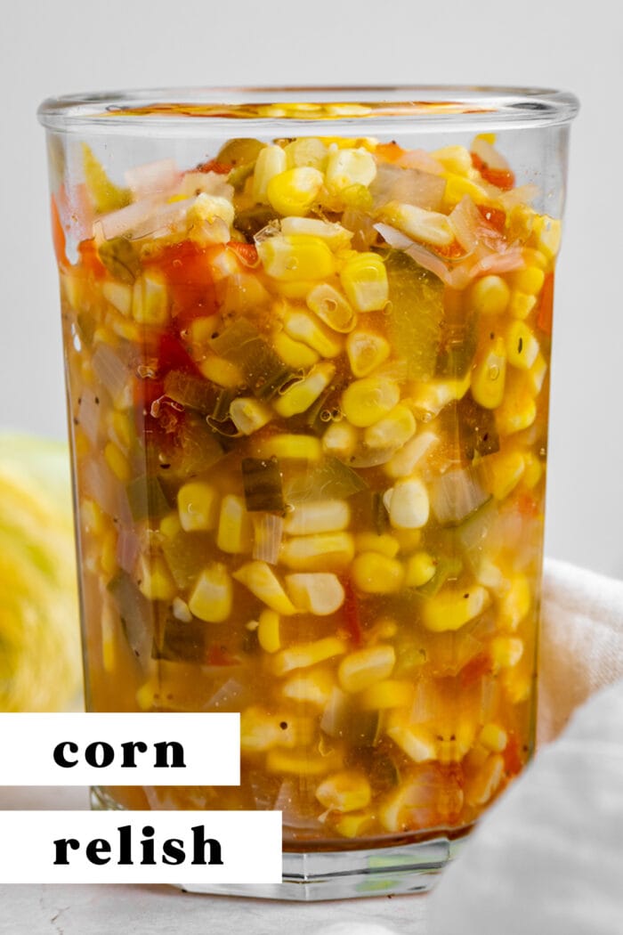 Pin graphic for corn relish
