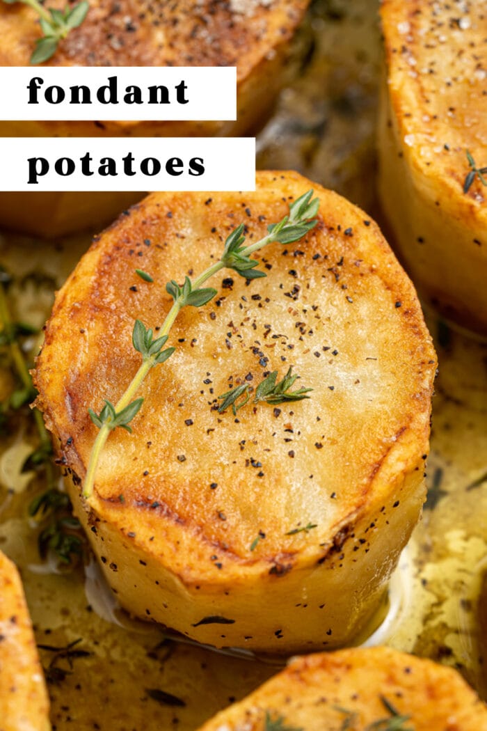 Pin graphic for fondant potatoes