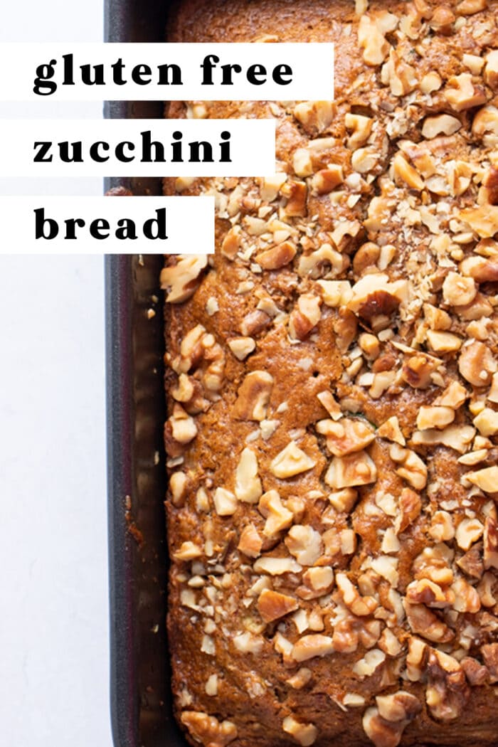 Pin graphic for gluten free zucchini bread