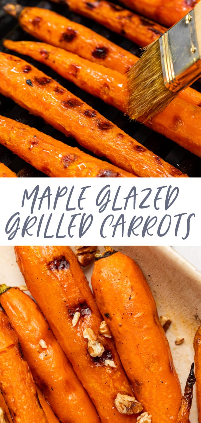 Pin graphic for grilled carrots