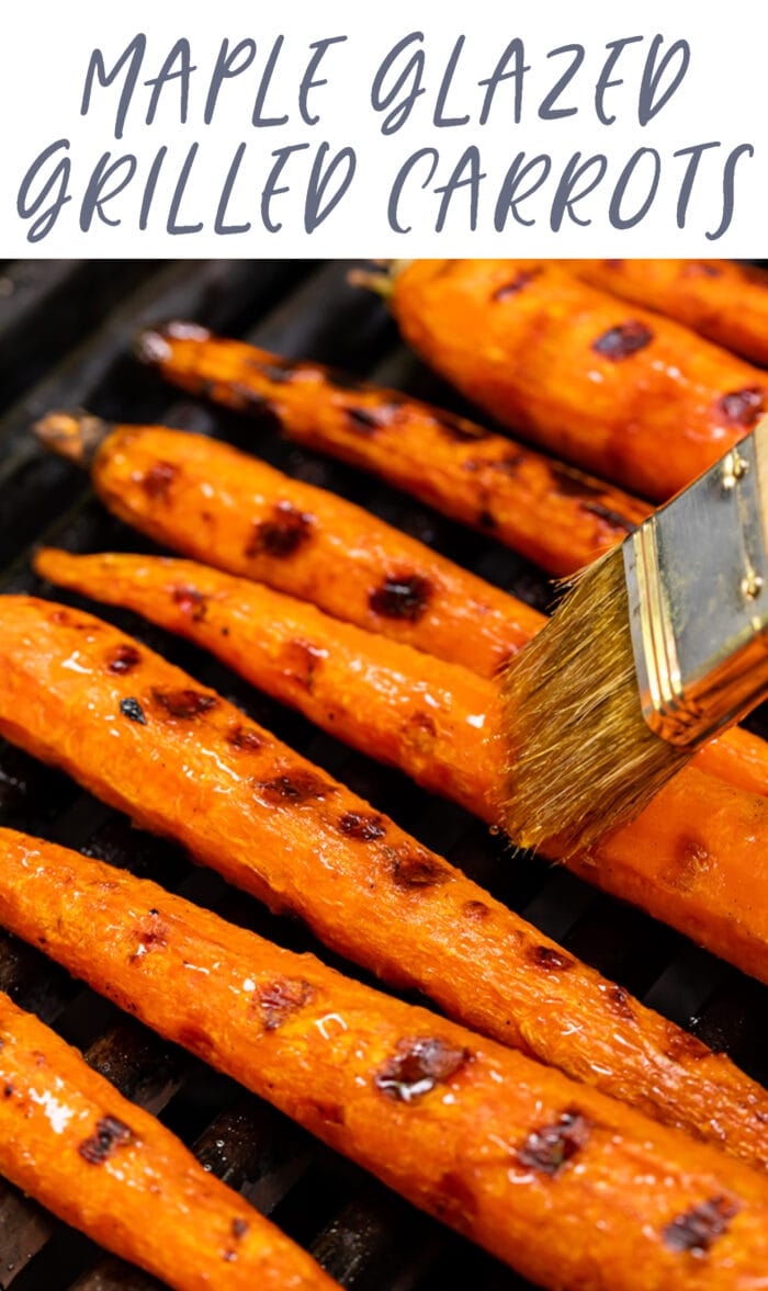 Pin graphic for grilled carrots