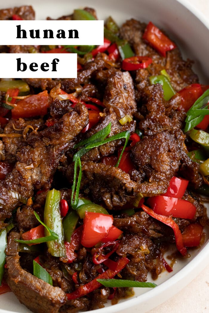 Pin graphic for Hunan beef