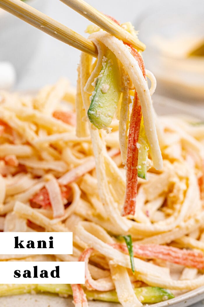 Pin graphic for kani salad