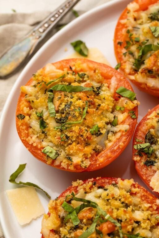 Stuffed Tomatoes with Mozzarella and Parmesan - 40 Aprons