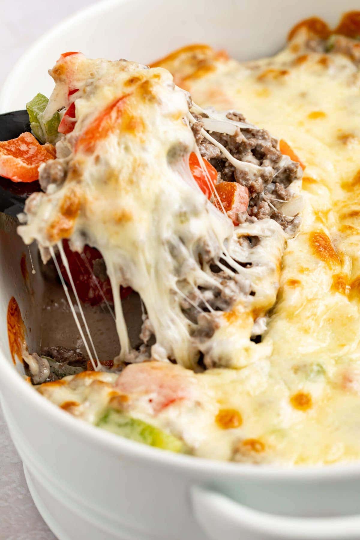 Easy Philly Cheese Steak Casserole - MJ and Hungryman