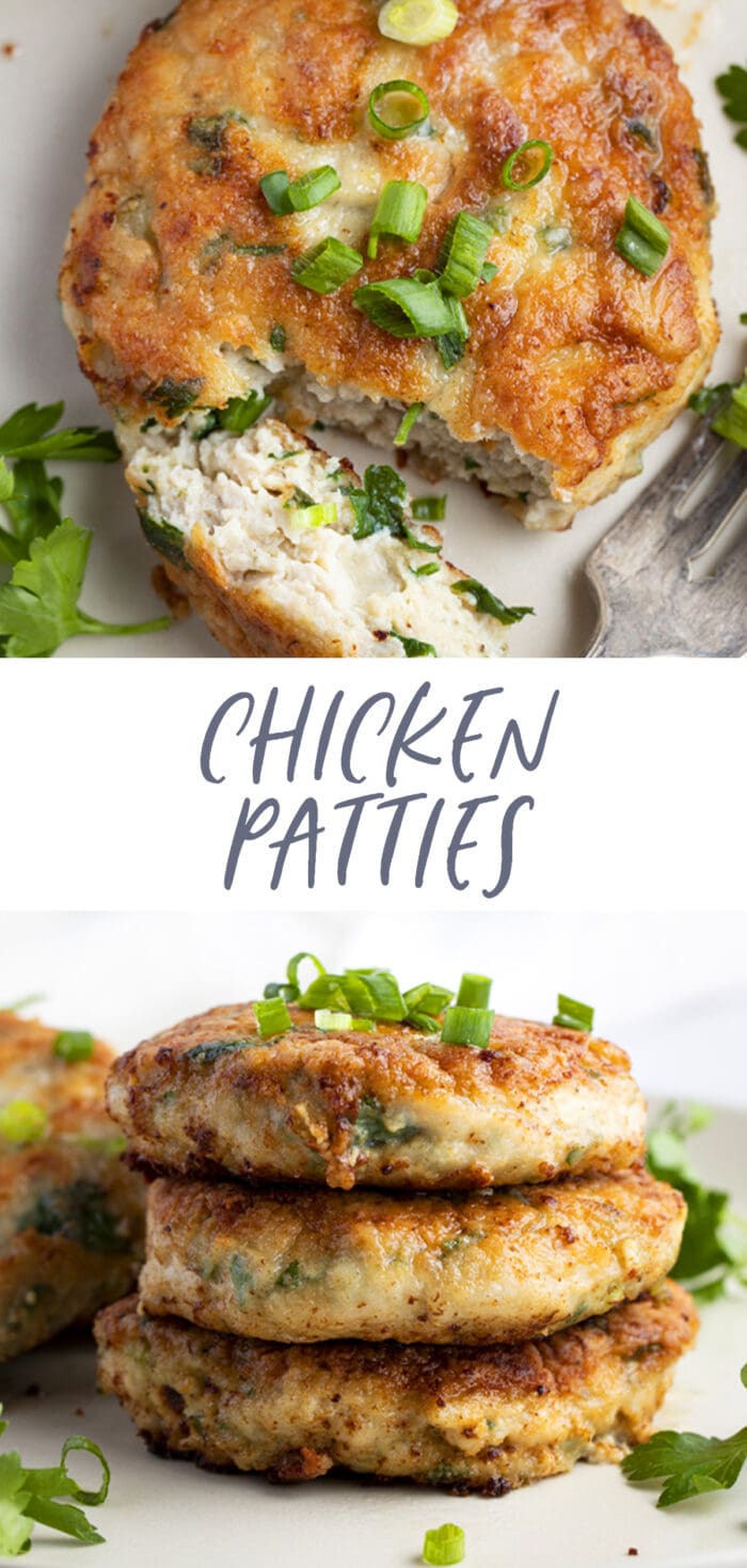 Pin graphic for chicken patties