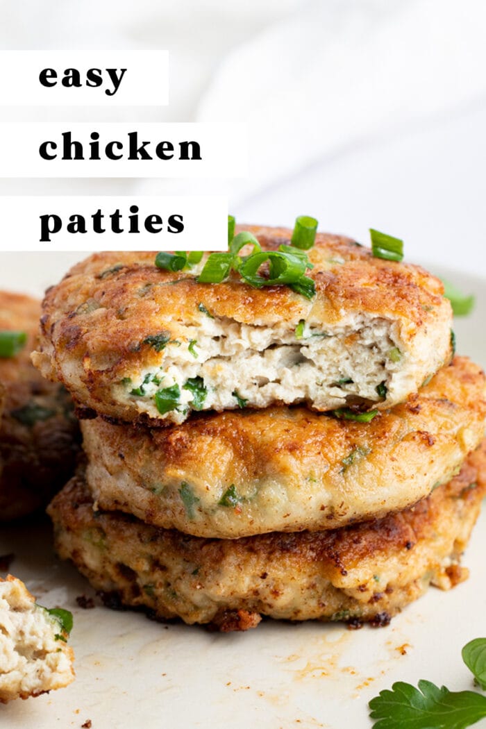 Pin graphic for chicken patties
